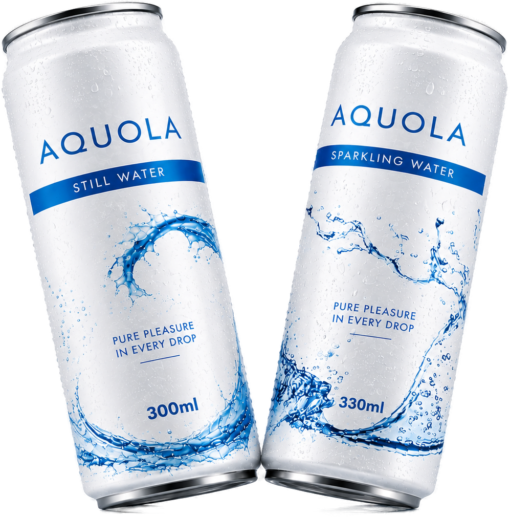 Aquola still and sparkling cans